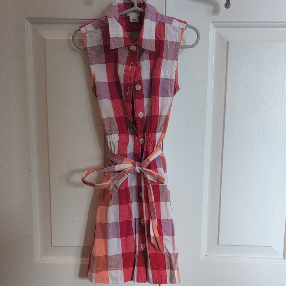 Crewcuts Red and Red Plaid Kids Casual Dress